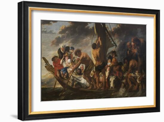 The Apostle Peter Finding the Tribute Money in the Mouth of the Fish. also Called The Ferry Boat to-Jacob Jordaens-Framed Giclee Print