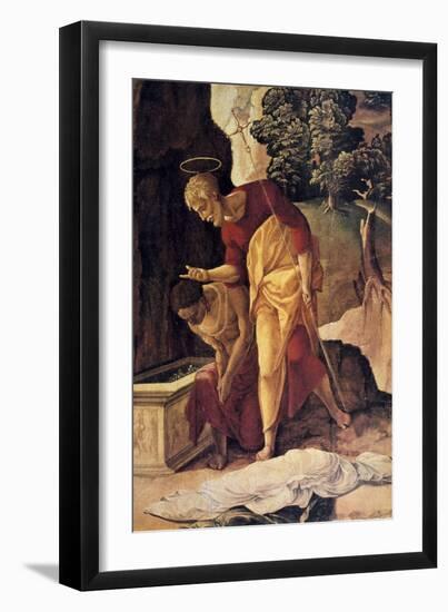 The Apostle Philip Baptizing the Eunuch, Detail, 16th Century-Jan van Scorel-Framed Giclee Print