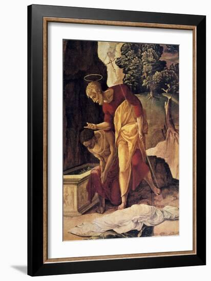 The Apostle Philip Baptizing the Eunuch, Detail, 16th Century-Jan van Scorel-Framed Giclee Print