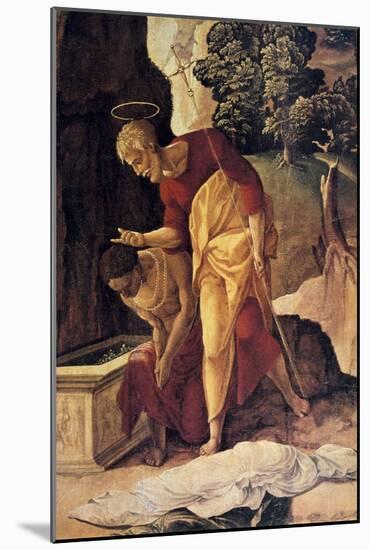 The Apostle Philip Baptizing the Eunuch, Detail, 16th Century-Jan van Scorel-Mounted Giclee Print