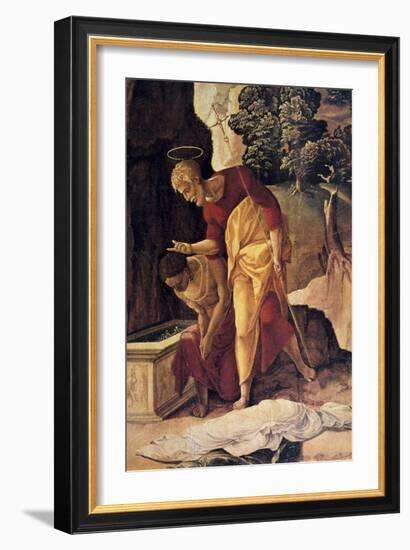 The Apostle Philip Baptizing the Eunuch, Detail, 16th Century-Jan van Scorel-Framed Giclee Print