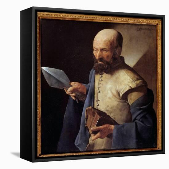 The Apostle Saint Thomas Painting by Georges De La Tour (1593-1652) 17Th Century Sun. 0,51X0,71 M-Georges De La Tour-Framed Premier Image Canvas