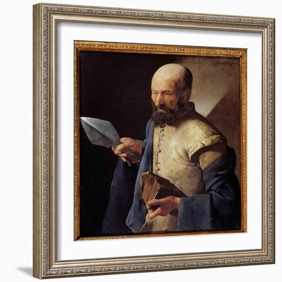 The Apostle Saint Thomas Painting by Georges De La Tour (1593-1652) 17Th Century Sun. 0,51X0,71 M-Georges De La Tour-Framed Giclee Print