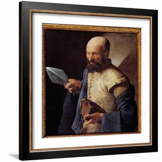 The Apostle Saint Thomas Painting by Georges De La Tour (1593-1652) 17Th Century Sun. 0,51X0,71 M-Georges De La Tour-Framed Giclee Print