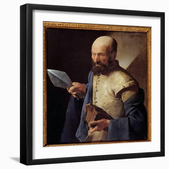 The Apostle Saint Thomas Painting by Georges De La Tour (1593-1652) 17Th Century Sun. 0,51X0,71 M-Georges De La Tour-Framed Giclee Print