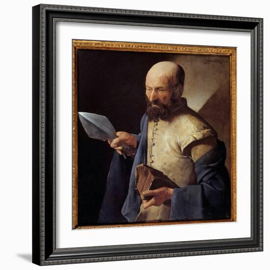 The Apostle Saint Thomas Painting by Georges De La Tour (1593-1652) 17Th Century Sun. 0,51X0,71 M-Georges De La Tour-Framed Giclee Print