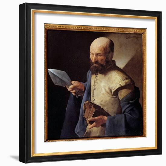 The Apostle Saint Thomas Painting by Georges De La Tour (1593-1652) 17Th Century Sun. 0,51X0,71 M-Georges De La Tour-Framed Giclee Print