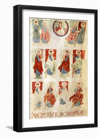 The Apostles Paying Homage to Christ, Miniature from the Atlantic Bible, Manuscript, 11th Century-null-Framed Giclee Print