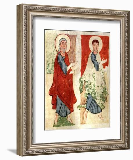 The Apostles Paying Homage to Christ, Miniature from the Atlantic Bible, Manuscript-null-Framed Giclee Print