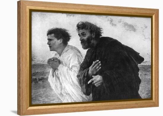 The Apostles Peter and John on the Morning of the Resurrection, 1926-Eugene Burnand-Framed Premier Image Canvas