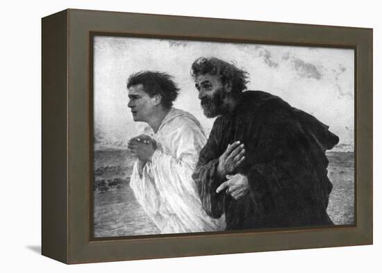 The Apostles Peter and John on the Morning of the Resurrection, 1926-Eugene Burnand-Framed Premier Image Canvas