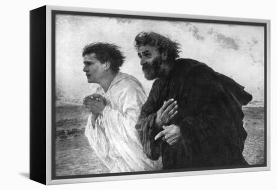 The Apostles Peter and John on the Morning of the Resurrection, 1926-Eugene Burnand-Framed Premier Image Canvas