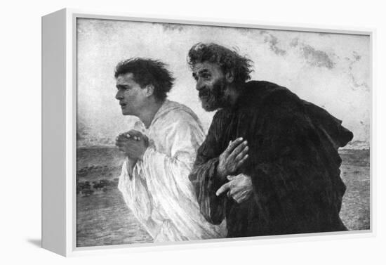 The Apostles Peter and John on the Morning of the Resurrection, 1926-Eugene Burnand-Framed Premier Image Canvas