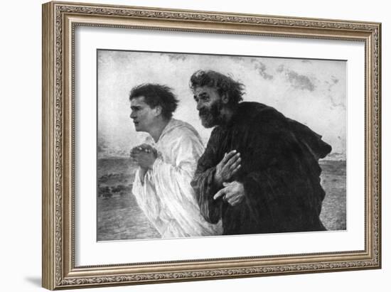 The Apostles Peter and John on the Morning of the Resurrection, 1926-Eugene Burnand-Framed Giclee Print