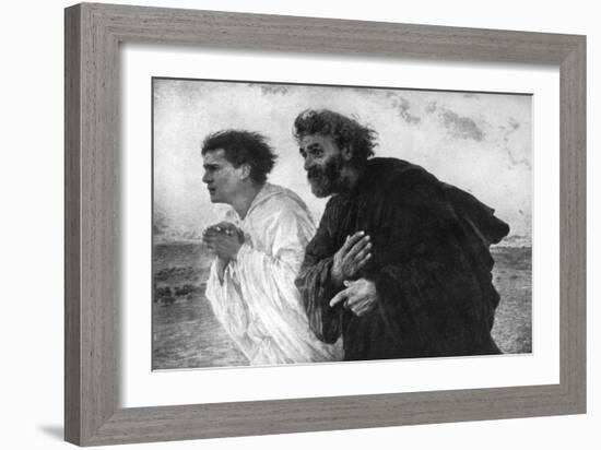 The Apostles Peter and John on the Morning of the Resurrection, 1926-Eugene Burnand-Framed Giclee Print