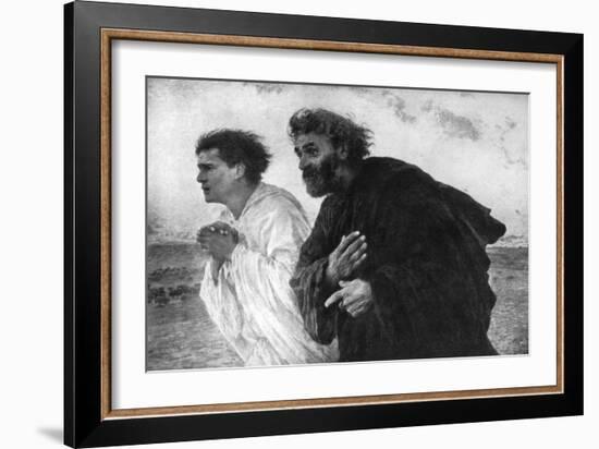 The Apostles Peter and John on the Morning of the Resurrection, 1926-Eugene Burnand-Framed Giclee Print