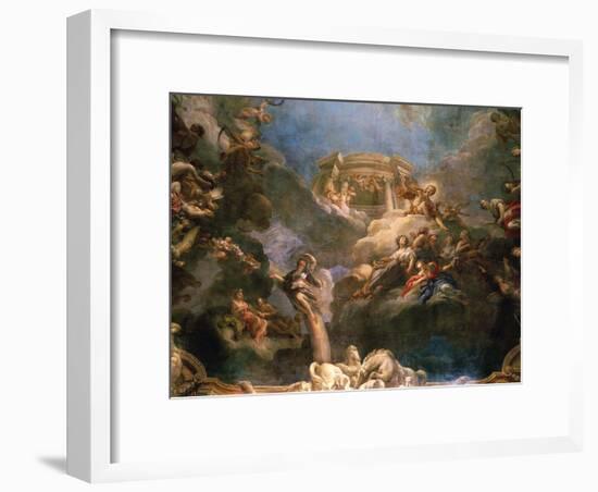 The Apotheosis of Hercules, Ceiling of Hercules Salon, Decorated 1710-Francois Lemoyne-Framed Giclee Print