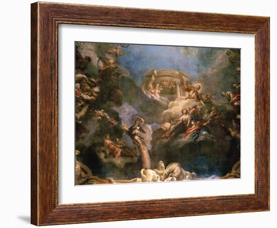 The Apotheosis of Hercules, Ceiling of Hercules Salon, Decorated 1710-Francois Lemoyne-Framed Giclee Print