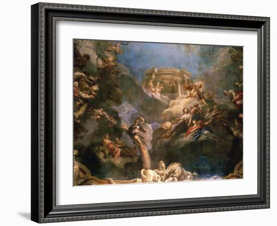 The Apotheosis of Hercules, Ceiling of Hercules Salon, Decorated 1710-Francois Lemoyne-Framed Giclee Print