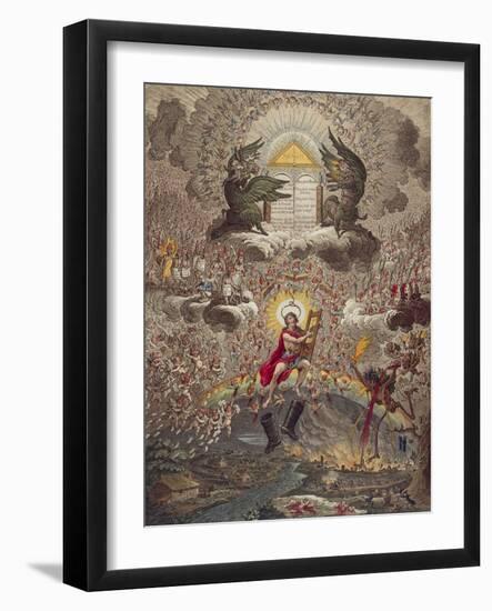 The Apotheosis of Hoche - Caricature of the Death of General Lazare Hoche, 1798-James Gillray-Framed Giclee Print