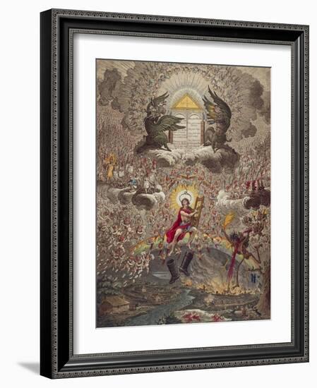 The Apotheosis of Hoche - Caricature of the Death of General Lazare Hoche, 1798-James Gillray-Framed Giclee Print