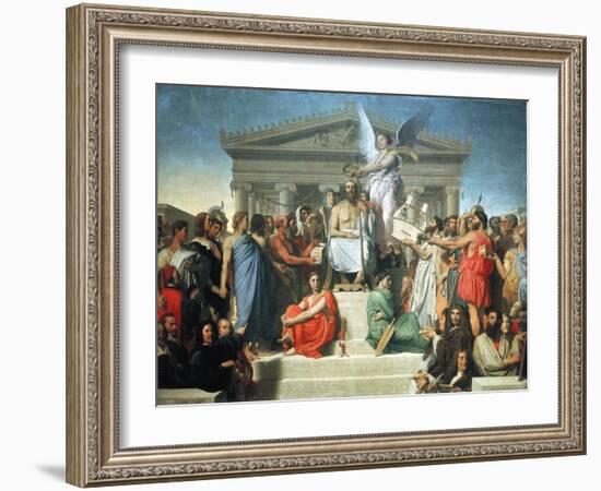 The Apotheosis of Homer, 1827-Jean-Auguste-Dominique Ingres-Framed Premium Giclee Print