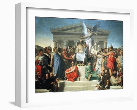 The Apotheosis of Homer, 1827-Jean-Auguste-Dominique Ingres-Framed Giclee Print