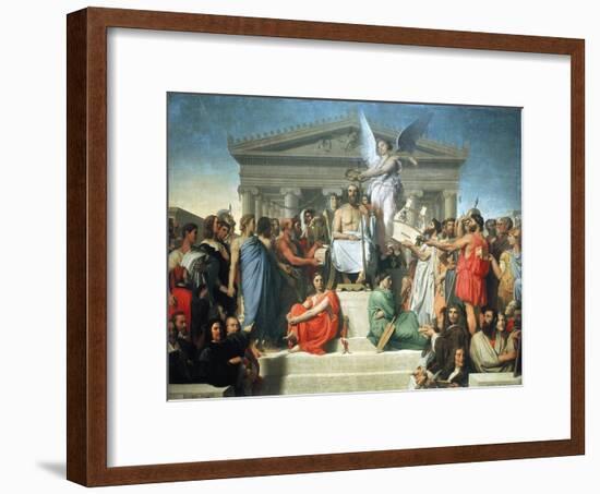 The Apotheosis of Homer, 1827-Jean-Auguste-Dominique Ingres-Framed Giclee Print