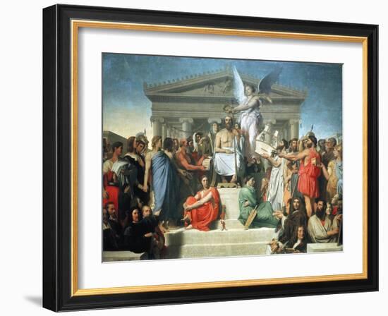 The Apotheosis of Homer, 1827-Jean-Auguste-Dominique Ingres-Framed Giclee Print