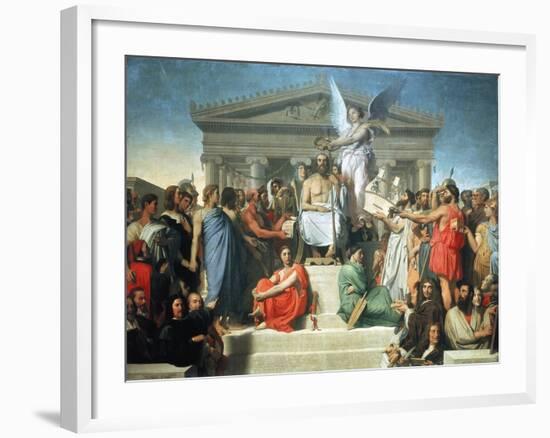 The Apotheosis of Homer, 1827-Jean-Auguste-Dominique Ingres-Framed Giclee Print