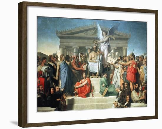 The Apotheosis of Homer, 1827-Jean-Auguste-Dominique Ingres-Framed Giclee Print