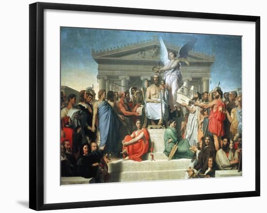 The Apotheosis of Homer, 1827-Jean-Auguste-Dominique Ingres-Framed Giclee Print