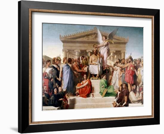 The Apotheosis of Homer, 1827-Jean-Auguste-Dominique Ingres-Framed Giclee Print