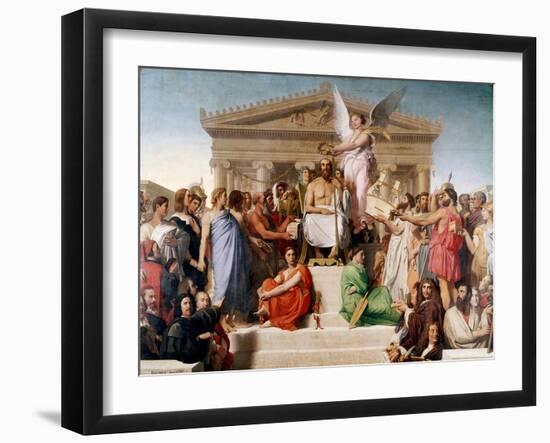 The Apotheosis of Homer, 1827-Jean-Auguste-Dominique Ingres-Framed Giclee Print