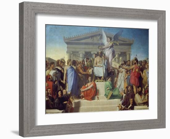 The Apotheosis of Homer, 1827-Jean-Auguste-Dominique Ingres-Framed Giclee Print