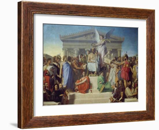 The Apotheosis of Homer, 1827-Jean-Auguste-Dominique Ingres-Framed Giclee Print