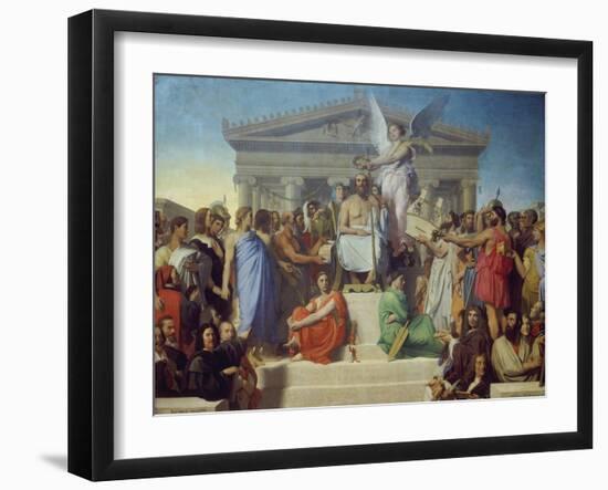 The Apotheosis of Homer, 1827-Jean-Auguste-Dominique Ingres-Framed Giclee Print