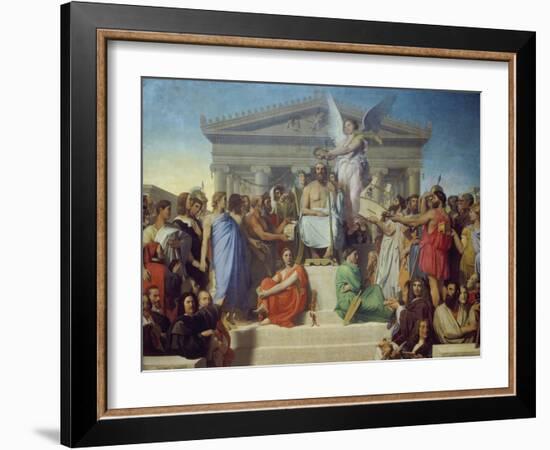 The Apotheosis of Homer, 1827-Jean-Auguste-Dominique Ingres-Framed Giclee Print