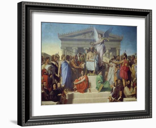 The Apotheosis of Homer, 1827-Jean-Auguste-Dominique Ingres-Framed Giclee Print