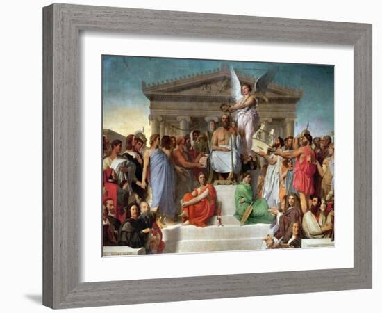 The Apotheosis of Homer-Jean-Auguste-Dominique Ingres-Framed Giclee Print