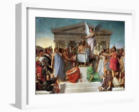The Apotheosis of Homer-Jean-Auguste-Dominique Ingres-Framed Giclee Print