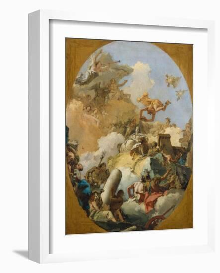 The Apotheosis of the Spanish Monarchy, c.1765-Giovanni Battista Tiepolo-Framed Giclee Print