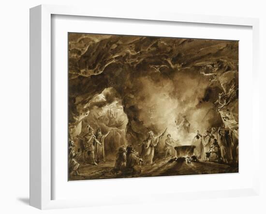 The Apparition of Ghosts Giving Gifts to Macbeth in the Witches' Cave-Francesco Hayez-Framed Giclee Print