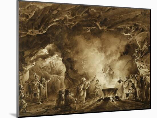 The Apparition of Ghosts Giving Gifts to Macbeth in the Witches' Cave-Francesco Hayez-Mounted Giclee Print