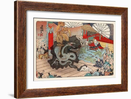 The Apparition Of Shichi-Menjin At Mt. Minobu-Kuniyoshi Utagawa-Framed Art Print