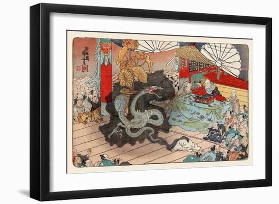 The Apparition Of Shichi-Menjin At Mt. Minobu-Kuniyoshi Utagawa-Framed Art Print