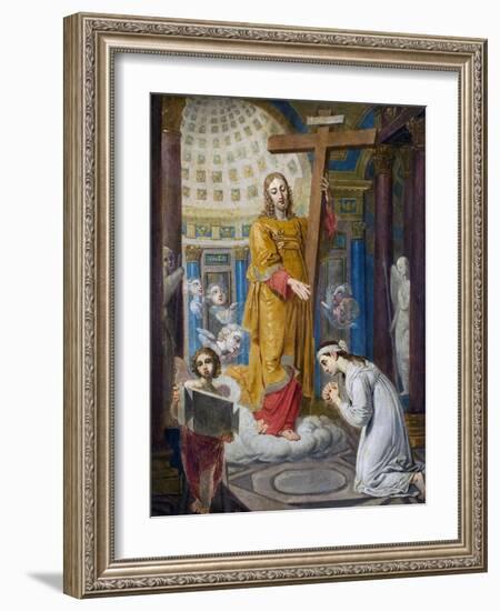 The Appearance of Christ with the Cross to Ekaterina Filippovna Tatarinova (1783-1856) - Par Borovi-Vladimir Lukich Borovikovsky-Framed Giclee Print