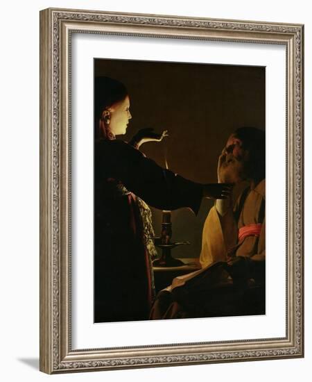 'The Appearance of the Angel to St. Joseph', also known as 'The Dream of St. Joseph', 1652-Georges de La Tour-Framed Giclee Print