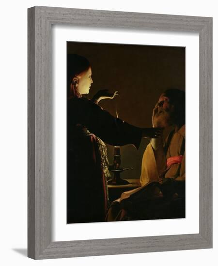 'The Appearance of the Angel to St. Joseph', also known as 'The Dream of St. Joseph', 1652-Georges de La Tour-Framed Giclee Print