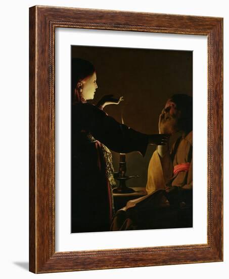 'The Appearance of the Angel to St. Joseph', also known as 'The Dream of St. Joseph', 1652-Georges de La Tour-Framed Giclee Print